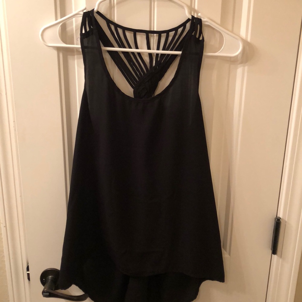Fun black braided tank